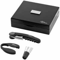 Gunsan - Černá - Tato vinná sada obsahuje vývrtku, řezák fólií a nálevku.… | reklamní Na víno