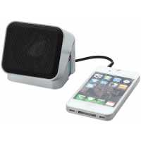 MiniCube - Stříbrná / černá - MiniCube repro. S modrou LED pro indikaci napětí. Otočný o… | reklamní Reproduktory