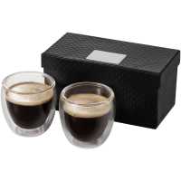 Madog - Bílá transparentní - Espresso sada 2ks. Dvouplášťové sklenky na espresso 80ml.… | reklamní Hrnky a skleničky