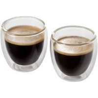 Madog - Bílá transparentní - Espresso sada 2ks. Dvouplášťové sklenky na espresso 80ml.… | reklamní Hrnky a skleničky