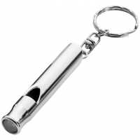 Gojra - Stříbrná - Hliníková klíčenka s píšťalkou. | reklamní Klíčenky a přívěsky