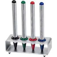 Bexon - Stříbrná - Čtyři barevná kovová kuličková pera ve stojánku. | reklamní Kovové propisky