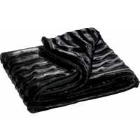 Magela - Černá - Luxusní deka - vysoký vlas z jedné strany, hladký, měkký ze… | reklamní Potřeby pro domácnost