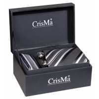 Kolam - Černá - Dárková sada - manžetové knoflíky, kapesníček, kravata.… | reklamní Dárkové soupravy