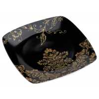 Zak - Černá - Dva porcelánové talíře s květinovou tématikou v dárkovém… | reklamní Kuchyň