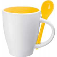 Miu - Žlutá - Porcelánový hrneček o objemu 250ml v matném provedení s… | reklamní Hrnky a skleničky