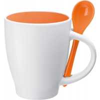 Miu - Oranžová - Porcelánový hrneček o objemu 250ml v matném provedení s… | reklamní Hrnky a skleničky