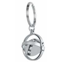 Toam - Šedá - Kulatý kovový kroužek na klíče s otáčivým  diskem. | reklamní Karabiny s kroužkem na klíče