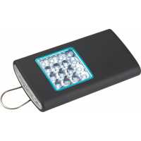 Sali - Černá - Víceúčelová svítilna  16 LED s pogumovaným  povrchem. | reklamní Svítilny