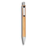 Bamboo pen - Hnědá - Kuličkové pero z bambusu s kovovými doplňky. | reklamní Propisky