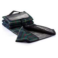 Tartan picnic blanket black - Černá - Tradiční stylizovaná deka, rozměry 130x145cm, 120gsm horní… | reklamní Deky