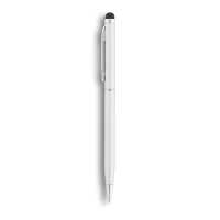 Thin  stylus pen - Šedá - 2 v 1. Hliníkové kuličkové pero a stylus. Černá náplň. | reklamní Kovové propisky