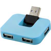Gaia - Modrá - USB hub se 4 porty.Hranatý USB se 4 porty a skládacím… | reklamní PC příslušenství