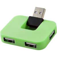 Gaia - Zelená - USB hub se 4 porty.Hranatý USB se 4 porty a skládacím… | reklamní PC příslušenství