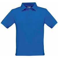 Safran /kids - Modrá - Dětské Piqué Polo s pleteným žebrovým límcem a manžetami,… | reklamní Polokošile