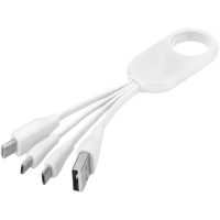 Troup - Bílá - Nabíjecí kabel 4 v 1 . USB nabíjecí kabel se 4 konektory,… | reklamní Příslušenství k mobilům a tabletům