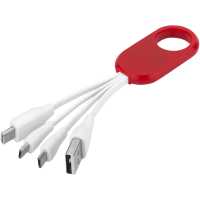 Troup - Červená - Nabíjecí kabel 4 v 1 . USB nabíjecí kabel se 4 konektory,… | reklamní Příslušenství k mobilům a tabletům