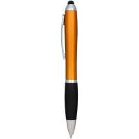 Nash stylus - Oranžová / černá -  Kuličkové pero a stylus s otočným mechanismem.   | reklamní Plastové propisky