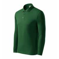 Pique Polo LS - Dark green - Kvalitní polokošile s dlouhým rukávem vyšší gramáže - 200 g… | reklamní Polokošile