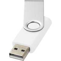 Krish USB 16GB - Bílá - USB flash disk v praktickém provedení s rotační kovovou… | reklamní Flash