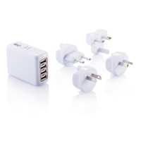 ECOPOL - Bílá - Přenosná cestovní zástrčka se 4 USB porty pro nabíjení… | reklamní Příslušenství k mobilům a tabletům