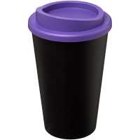 Americano - Černá / fialová - Trendy termohrnek o obsahu 350ml s nasazovacím víkem proti… | reklamní Hrnky a skleničky