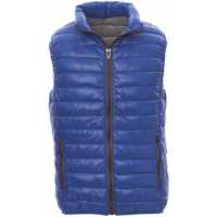 CASUAL - Modrá / šedá - Pánská vesta/větrovka, 8mm kontrastní plastový zip s… | reklamní Vesty - bundy bez rukávů