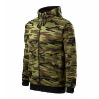 Camo Zipper - Zelená kamufláž - Pánská mikina rovného střihu v moderních kamuflážových… | reklamní Mikiny