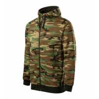 Camo Zipper - Hnědá kamufláž - Pánská mikina rovného střihu v moderních kamuflážových… | reklamní Mikiny