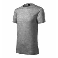 Merino Rise - Tmavě šedý melír - Pánské triko z extra jemné merino vlny. Nemačkavý, vysoce… | reklamní Trička