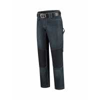 Work Jeans - Modrá denim - Značkové pracovní kalhoty. Trojité švy, poutko na kladivo,… | reklamní Dlouhé