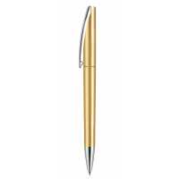 Evo Satin + Metal Clip - Zlatá - Jednoduchost a elegance to je hlavní rys modelu Evo.… | reklamní Plastové propisky