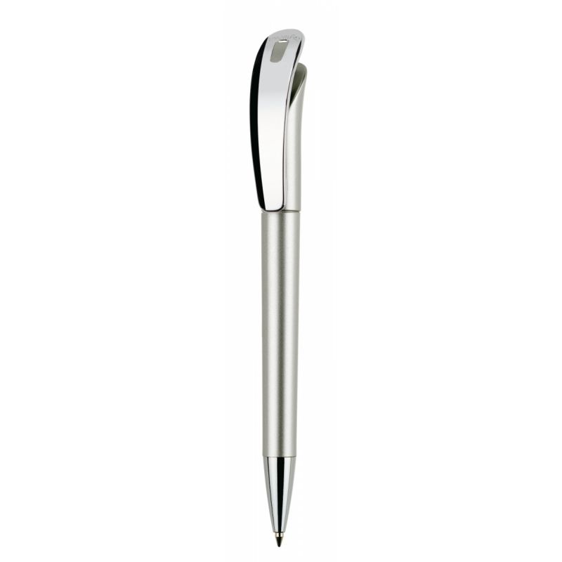 Focus Satin Metal Clip - Stříbrná - Focus je elegantní kuličkové pero s tlačítkovým mechanismem… | reklamní Plastové propisky