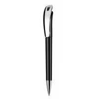 Focus Classic + Metal Clip - Černá - Focus je elegantní kuličkové pero s tlačítkovým mechanismem… | reklamní Plastové propisky
