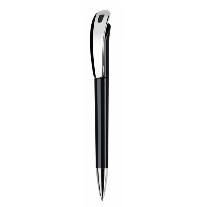 Focus Classic + Metal Clip - Černá - Focus je elegantní kuličkové pero s tlačítkovým mechanismem… | reklamní Plastové propisky