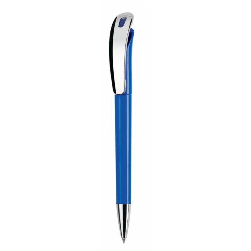 Focus Classic + Metal Clip - Modrá - Focus je elegantní kuličkové pero s tlačítkovým mechanismem… | reklamní Plastové propisky