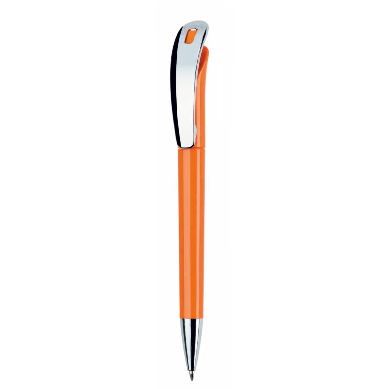 Focus Classic + Metal Clip - Oranžová - Focus je elegantní kuličkové pero s tlačítkovým mechanismem… | reklamní Plastové propisky