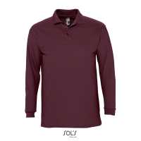 WINTER II - Burgundy červená - Pánské polo triko s dlohým rukávem, zapínání na 3 knoflíky,… | reklamní Polokošile