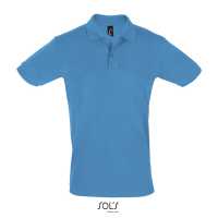 PERFECT MEN - Aqua modrá - Pánské piqué polo triko vypasovaného střihu, žebrový límec… | reklamní Polokošile