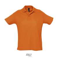 SUMMER II - Oranžová - Piqué polo triko s žebrovým límcem, vyztužená léga s 3… | reklamní Polokošile