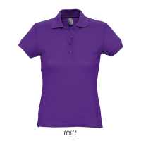 PASSION - Tmavá purpurová - Dámské Piqué polo, projmutý střih, žebrovaný límec,… | reklamní Polokošile