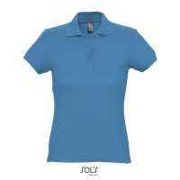 PASSION - Aqua modrá - Dámské Piqué polo, projmutý střih, žebrovaný límec,… | reklamní Polokošile