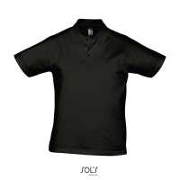 PRESCOTT MEN - Temně černá - Pánské jersey polo tričko, zesílený krční lem, žebrový… | reklamní Polokošile
