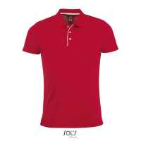 PERFORMER MEN - Červená - Pánské piqué triko polo sport; rychleschnoucí, absorbující… | reklamní Polokošile