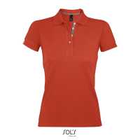 PORTLAND WOMEN - Temně oranžová - Dámské Piqué Polo tričko ve slim fit střihu, žebrový límec… | reklamní Polokošile