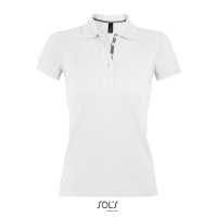 PORTLAND WOMEN - Bílá - Dámské Piqué Polo tričko ve slim fit střihu, žebrový límec… | reklamní Polokošile