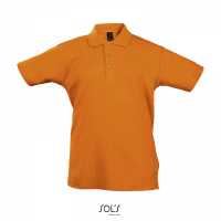 SUMMER II KIDS - Oranžová - Dětské Piqué polo triko s žebrovým límcem, vyztužená léga s… | reklamní Polokošile