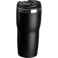 Signo - Černá - Dvoustěnný nerezový cestovní hrnek (400 ml) s bílým vnějším… | reklamní Termosky a hrnky