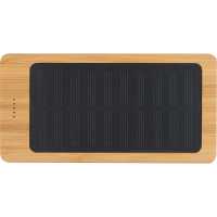 Solarino - Béžová - Powerbank in a bamboo case with 8,000 mAh power and a solar… | reklamní Příslušenství k mobilům a tabletům
