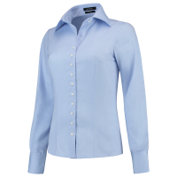 Fitted Blouse - Světle modrá - Dámská košile v zúženém střih s bočními švy.… | reklamní Dlouhý rukáv